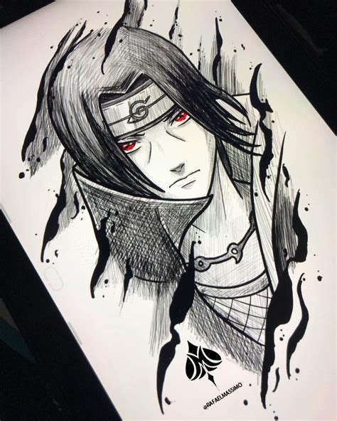 Itachi sketch by @rafaelmassimo | Sketches, Pencil sketch portrait, Naruto drawings easy