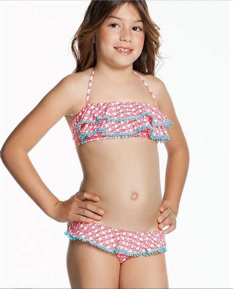 Nwt Ondademar Girls Size Illusion Flamingo Ruffle Bikini Set