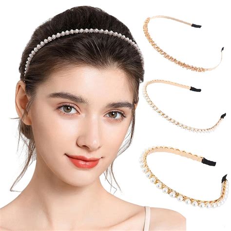 Diademas Con Perlas Grandes Para Mujer Bandanas El Sticas Con