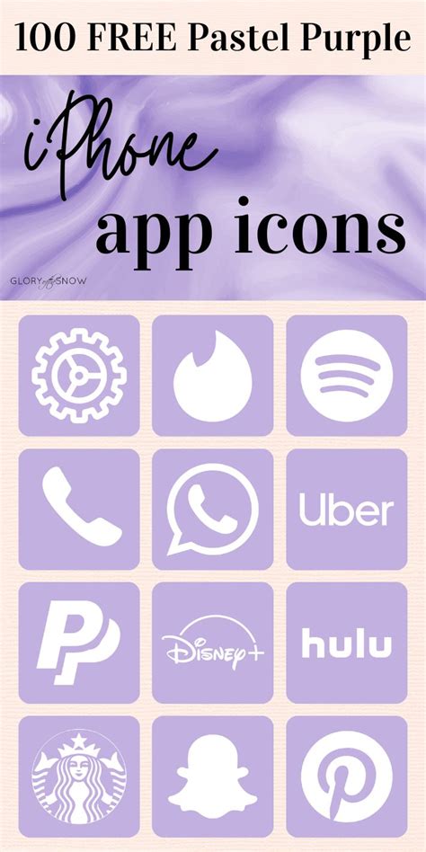 The Iphone App Icons Are Shown In Purple And White With Text That