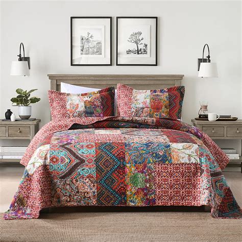 Buy Autumn Dream Cotton Patchwork Bedspread Quilt Sets Reversible