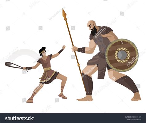 David Goliath Old Testament Bible Tale Stock Vector (Royalty Free) 1390260437