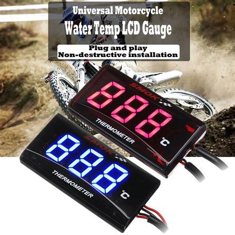 New Universal Lcd Digital Motorcycle Instruments Thermometer Water Temp