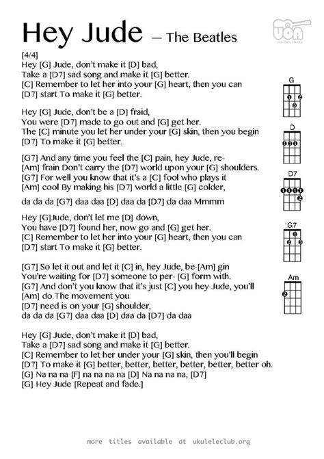 The Beatles Hey Jude Chords Piano Sapjetrusted