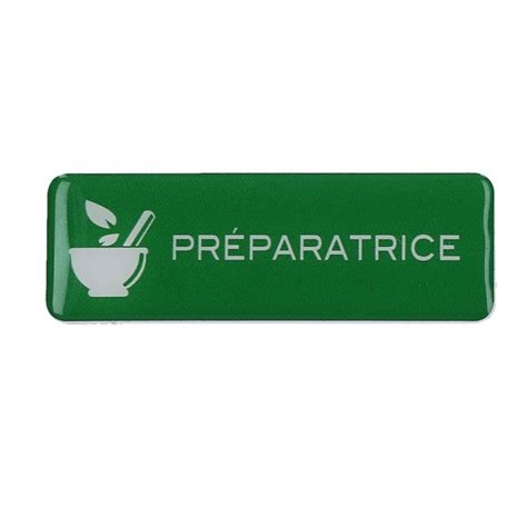 Badge pharmacie vert 75x25mm Proébo Promoplast