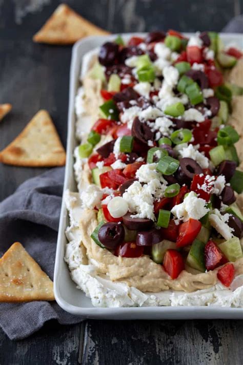 Our Layered Greek Dip Recipe Is A Veggie Packed Mediterranean Version