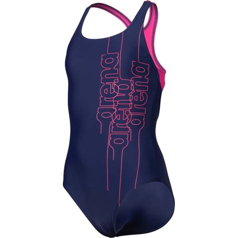 Arena Feel Graphic Swim Pro Back Swimsuit Girls Navy Freak Rose Bike24