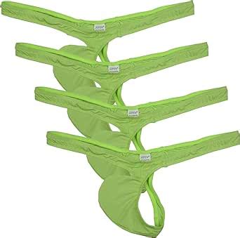 JAXFSTK 4 Pack Sexy Men S Sports Thong Bikini Underwear Narrow Front Hipster T Back Posing