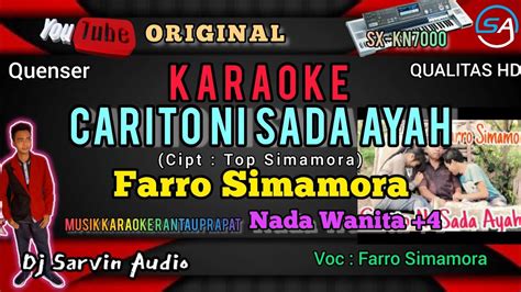 Tapsel Carito Ni Sada Ayah Karaoke Nada Wanita Farro Simamora