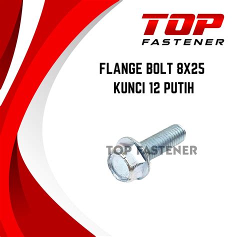 Jual Baut Topi Flange Bolt M X Kunci Putih Shopee Indonesia