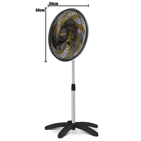 Ventilador De Coluna Turbo 8 Pás 60cm Preto Dourado Domina Lcg eletro