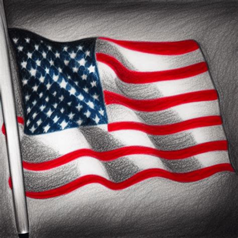 American Flag Pencil Drawing · Creative Fabrica