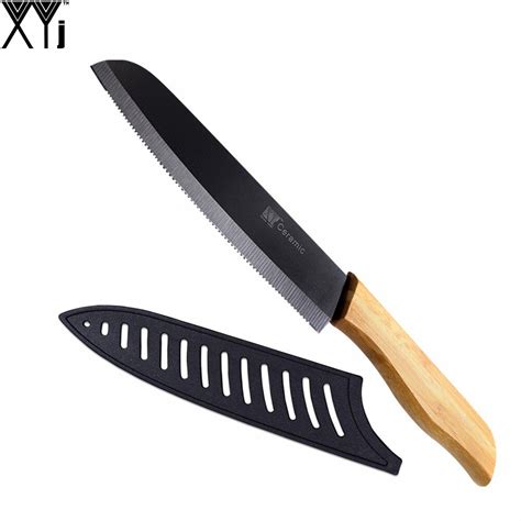 XYJ Brand Serrated Bread Ceramic Kitchen Knives With A Cover Cooking