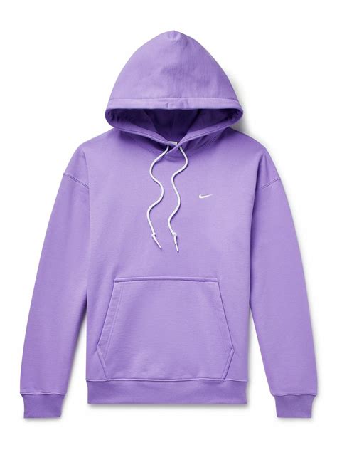 Nike - Logo-Embroidered Cotton-Blend Jersey Hoodie - Purple Nike