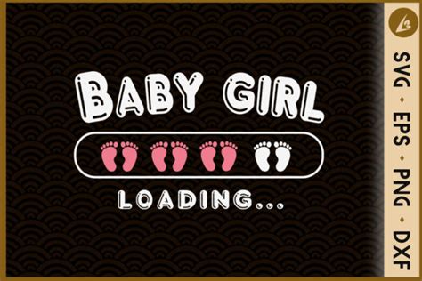 1 Baby Girl Loading Pregnancy Announcement Designs & Graphics