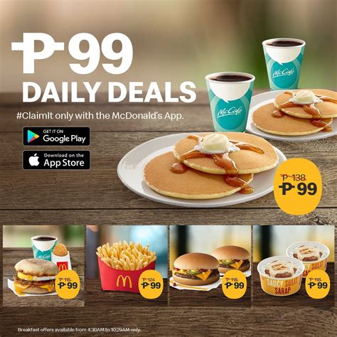 Mcdonalds Get ₱99 Daily Deals Exclusive On The Mcdonalds App