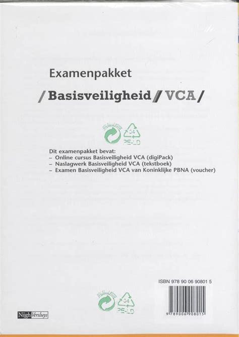 Basisveiligheid VCA Examenpakket 9789006908015 L D Van De Graaf