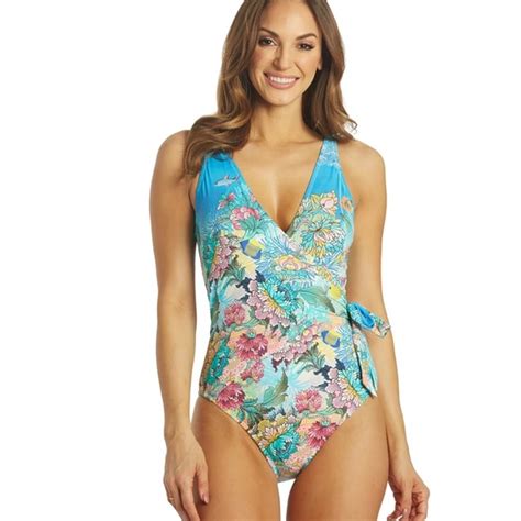 Johnny Was Swim Johnny Was Mixi One Piece Wrap Front Swimsuit Multi