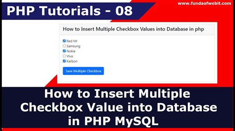 How To Insert Multiple Checkbox Value Into Database In PHP MySQL PHP