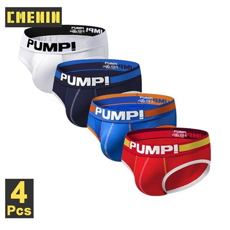 PUMP 4Pcs Hot Cotton Panties Jockstrap Men S Briefs Breathable Slip Man Underwear Brief Men