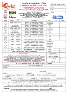 Fillable Online Ticket order form - World Darts Federation Fax Email ...