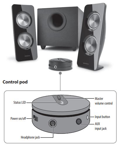 Insignia NS 5004BT 2 1 Computer Speakers Manual Manuals Clip