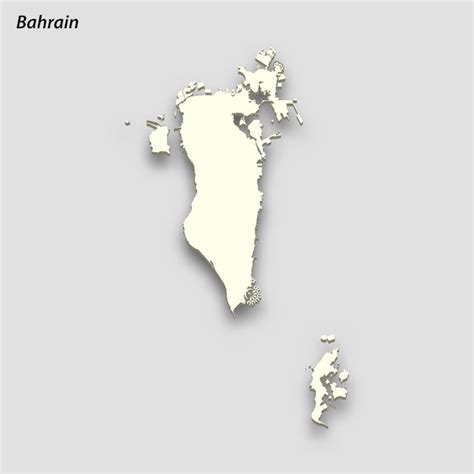 Isometrische 3D Karte Von Bahrain Isoliert Mit Schatten Premium Vektor