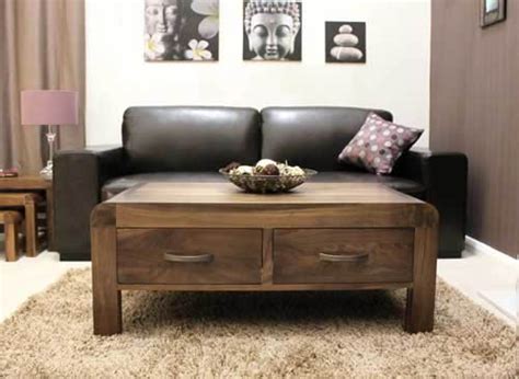 Shiro Walnut Four Drawer Coffee Table The Furniture Market Blog