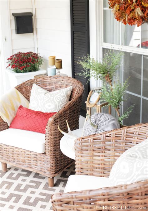 My Fall Porch With Wayfair The Blissful Bee