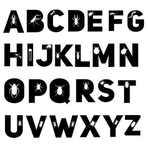 Bug Font Alphabet With Bugs Bug Letters As Png Etsy