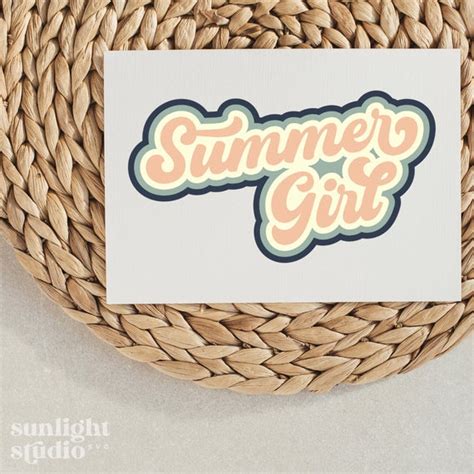 Summer Girl Svg Beach Svg Retro Svg Summer Cut Files Etsy