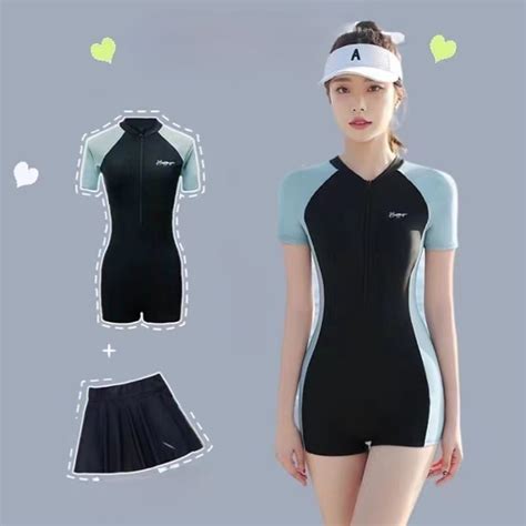 Jual Pp Baju Renang Swimsuit Swim Wear Satu Set Rok Dengan Pad Bra Terusan Bikini One Piece