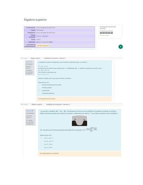 Examen Algebra Superior 4TA Semana Algrebra Studocu