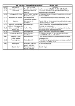 Programa Encuentro Primero Dios Pdf