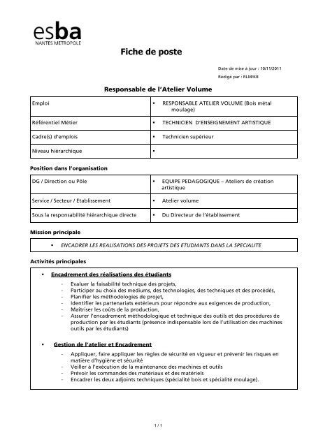 Exemple D Une Fiche De Poste Pdf Soak Viewer The Best Porn Website