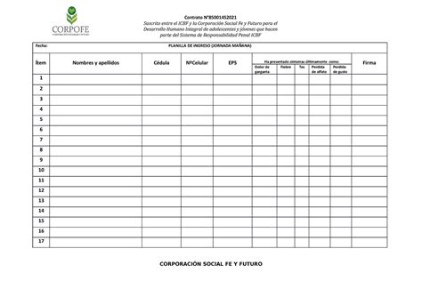 Planilla Ingreso Apuntes Fecha Planilla De Ingreso Jornada