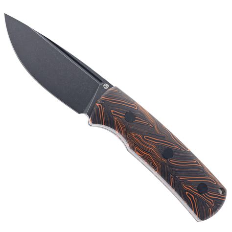 Petrified Fish Beluga Fixed Blade Knife Orange Gmascus Handle N690 ...