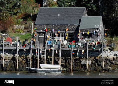 Fishing shack, Port Clyde, Maine, USA Stock Photo - Alamy