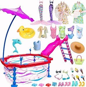 Amazon Pcs Doll Clothes Swimwear Beach Swiming Pool Kit Including Swim Pool Bikini