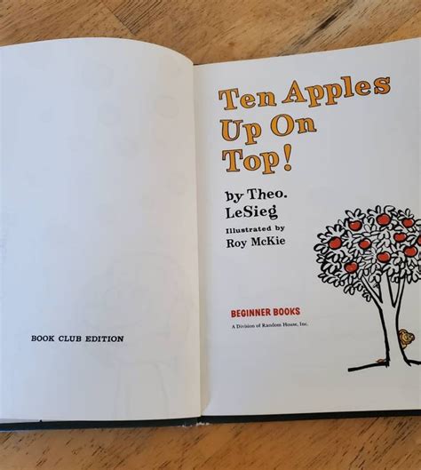 Dr Seuss Ten Apples Up On Top 1961 Book Club Edition 1st Edition