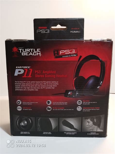 Turtle Beach Ear Force P11 Gaming Headset And Mic For Playstation 3 Or Pc Mac 731855021352 Ebay