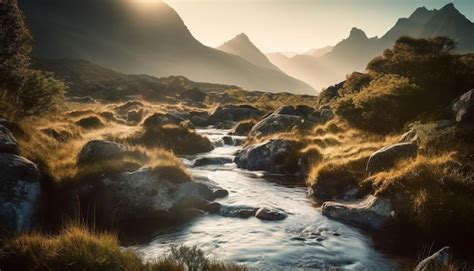 Free Photo Majestic Mountain Range Tranquil Scene No People Generated