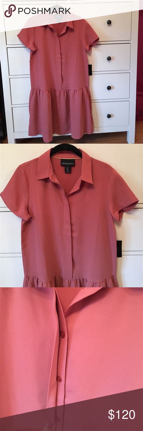 Nwt Cynthia Rowley Dress Lovely Mauve Pink Flouncy Hem With Pockets