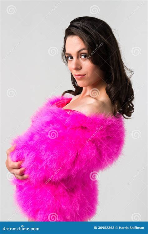 Brunette Stock Image Image Of Nude Jacket Girl Hair 30952363