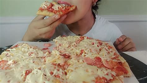 ASMR MUKBANG CHEESY PEPPERONI PIZZA MUKBANG No Talking EATING SOUNDS