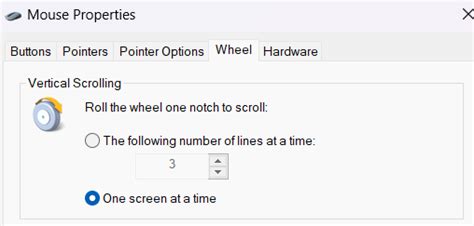 Mouse Wheel Does Not Work Correctly When Configured One Screen At A