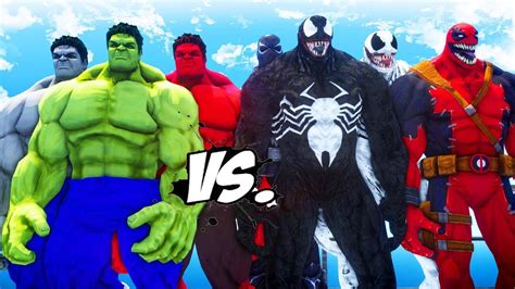 HULK RED HULK GREY HULK Vs VENOM VENOMPOOL AGENT VENOM ANTI VENOM