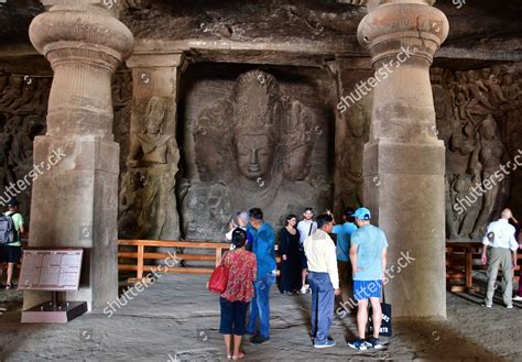 Tourists Visit Elephanta Caves Unesco World Editorial Stock Photo ...