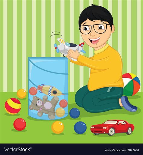 Kid With Toys Royalty Free Vector Image VectorStock