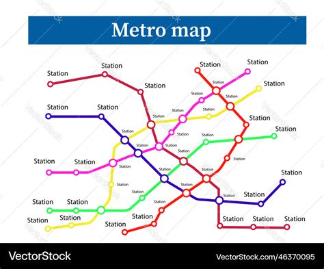 Subway metro map template sity transportation Vector Image